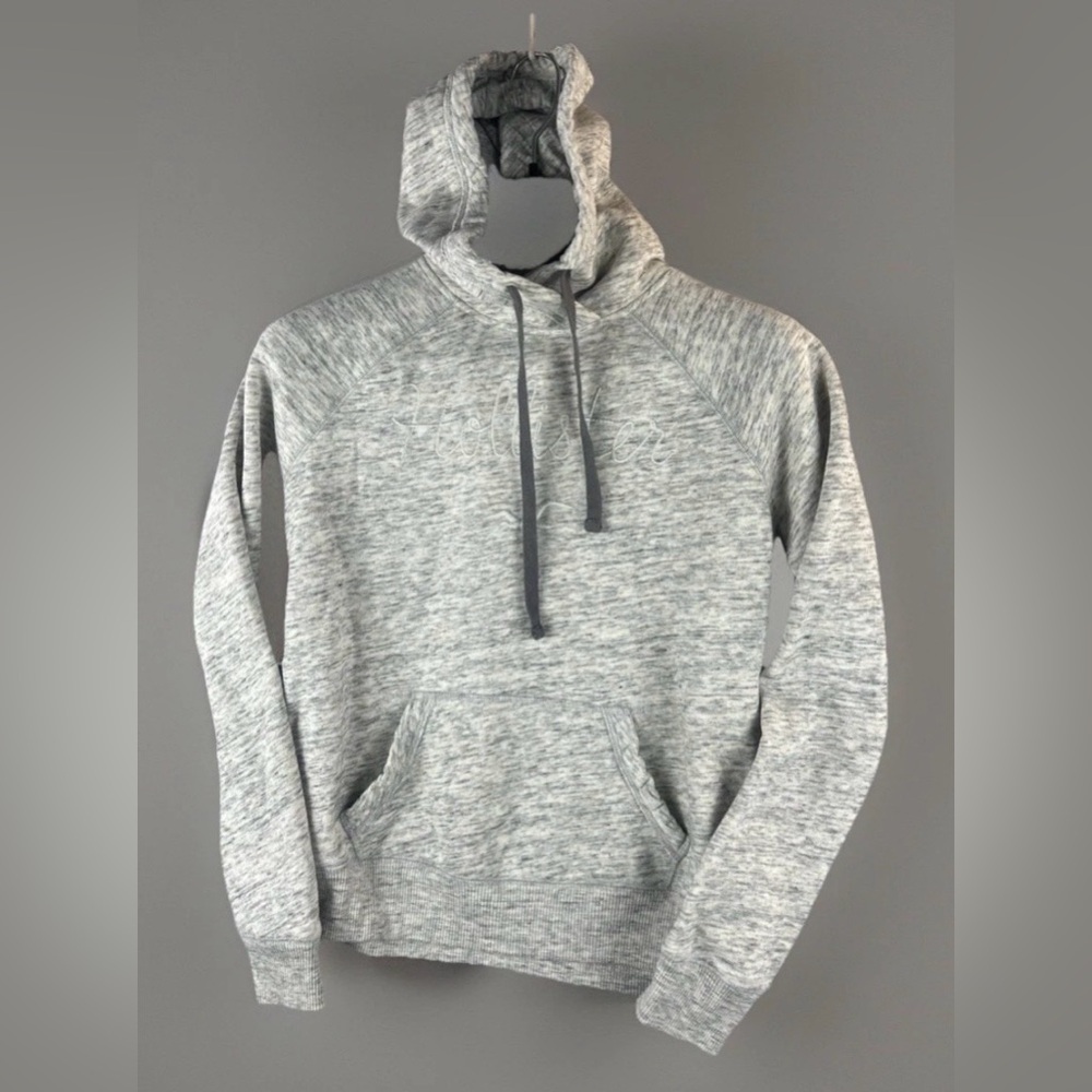 Hollister Hoodie Size Medium Light Grey Stitched Logo Y2K Preppy